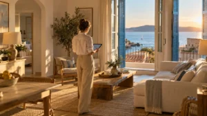 Accueil 14 Inspection minutieuse d'un appartement Airbnb sur la côte méditerranéenne après le départ d'un voyageur